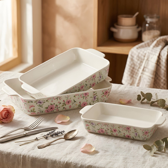 Porcelain Baking Dish Set 3 Pcs